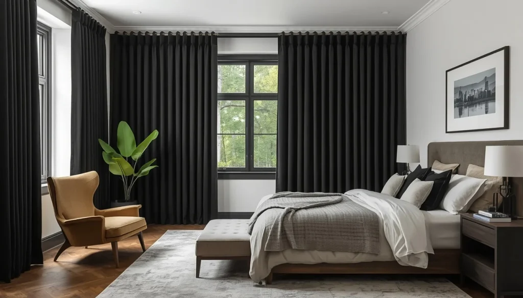 Black Curtains for Dramatic Contrast