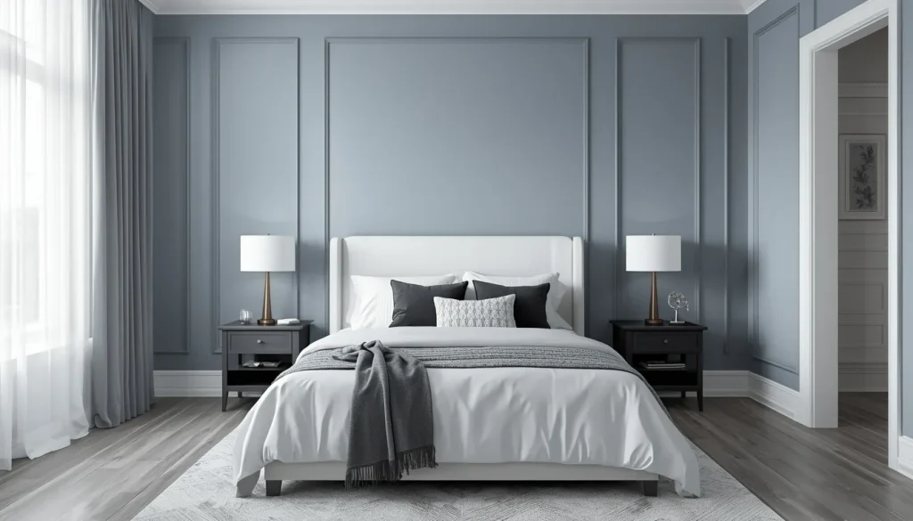Blue-Grey, White, and Charcoal