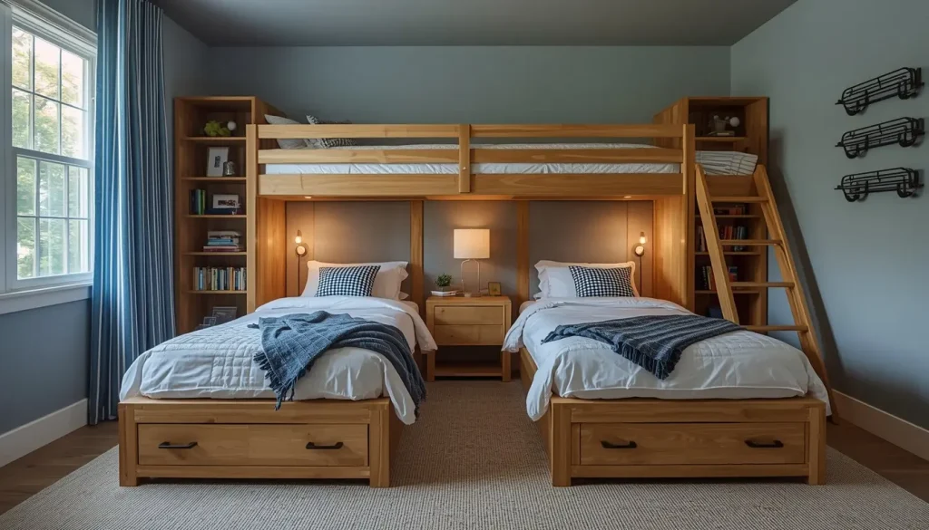 Bunk Bed Bedroom for Shared Spaces