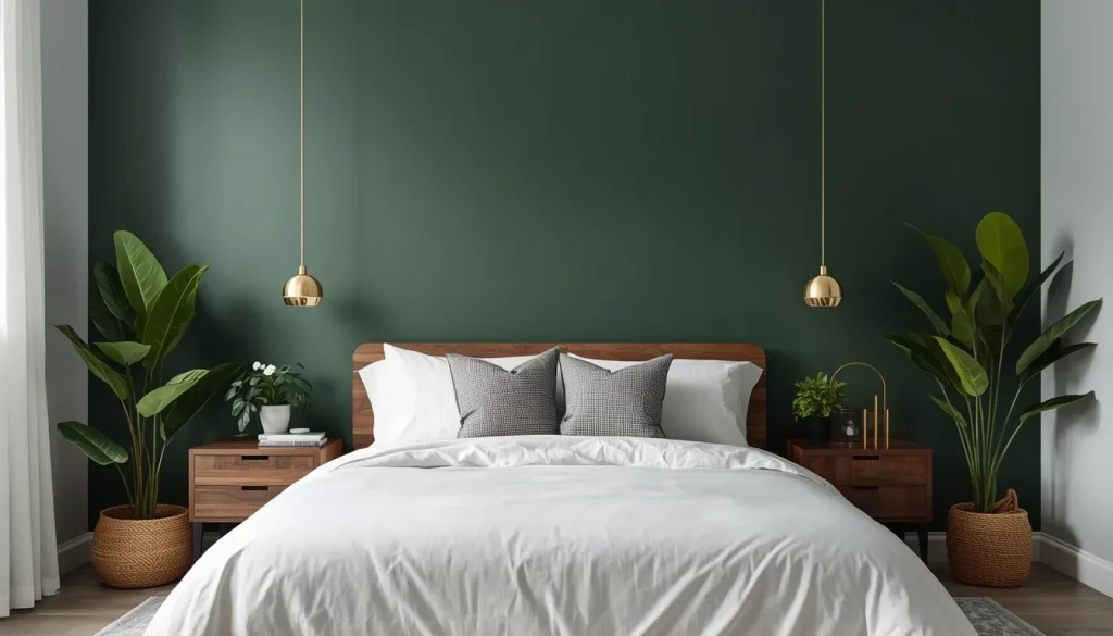 Dark Green Accent Wall