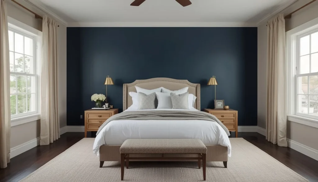 Deep Navy Blue Accent Wall
