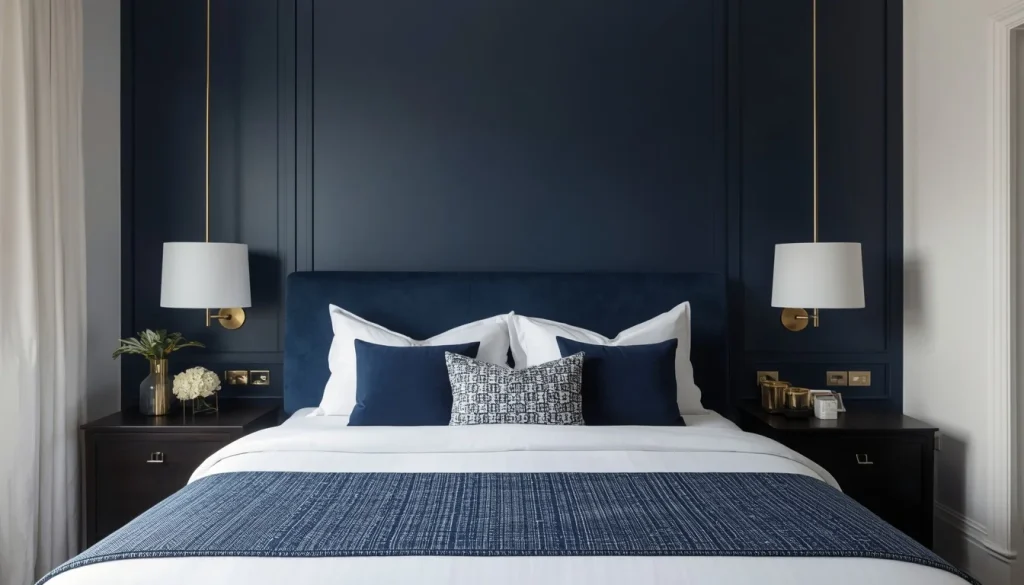 Navy Blue, White, and Brass