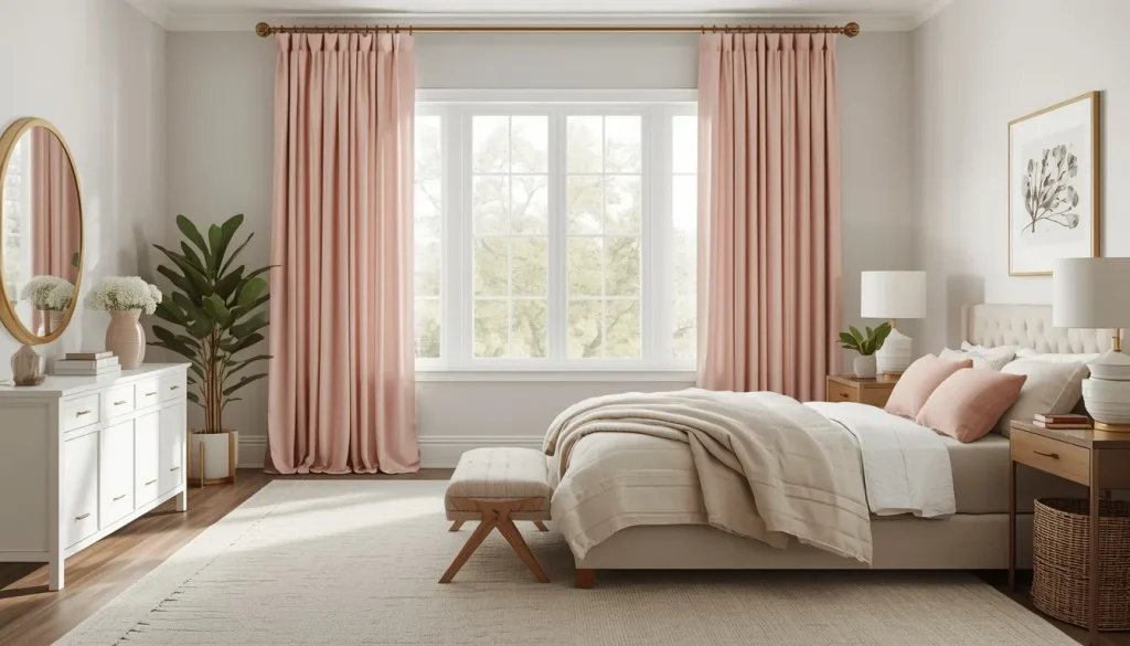 Soft Pink Curtains for a Relaxing Retreat