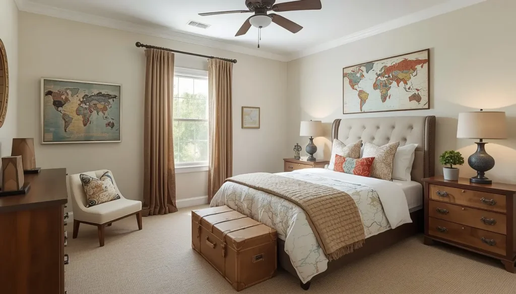Travel-Themed Bedroom