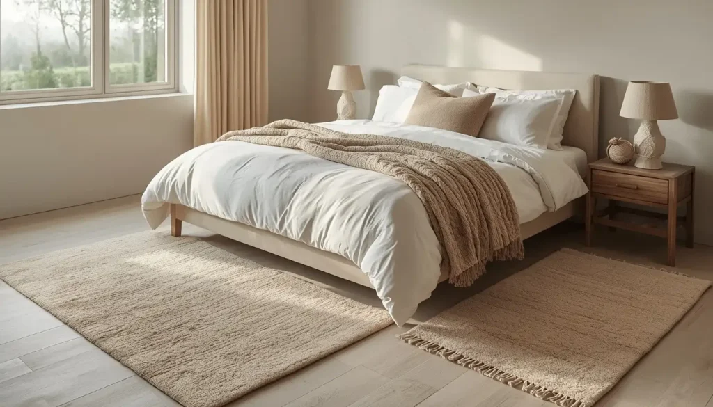 Use Rugs to Anchor the Bed