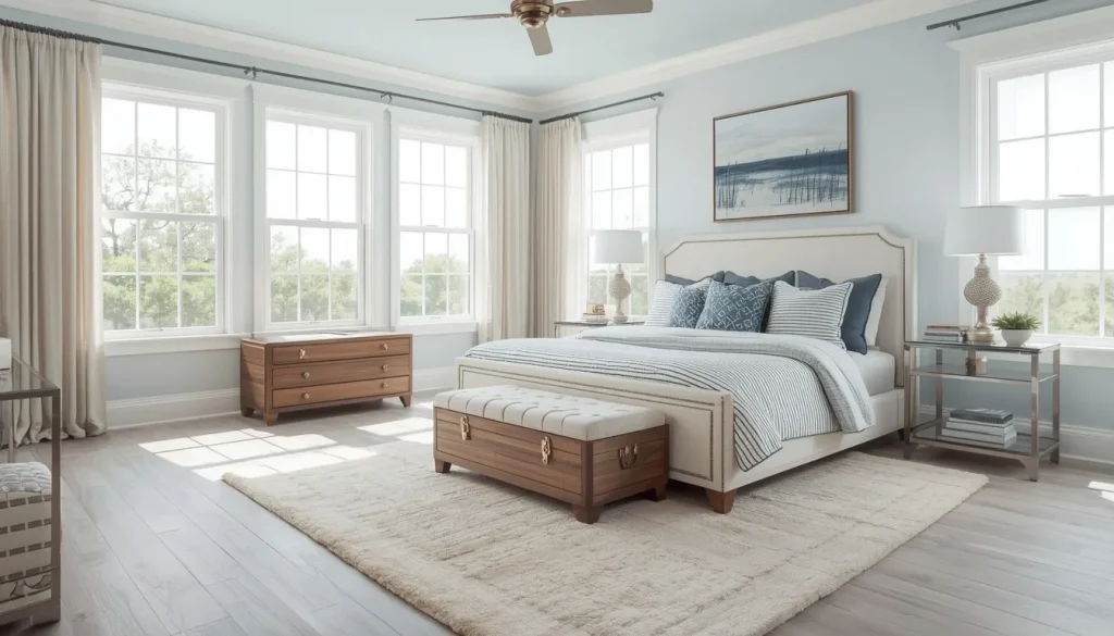 Coastal Chic Bedroom Rug and Flooring Ideas