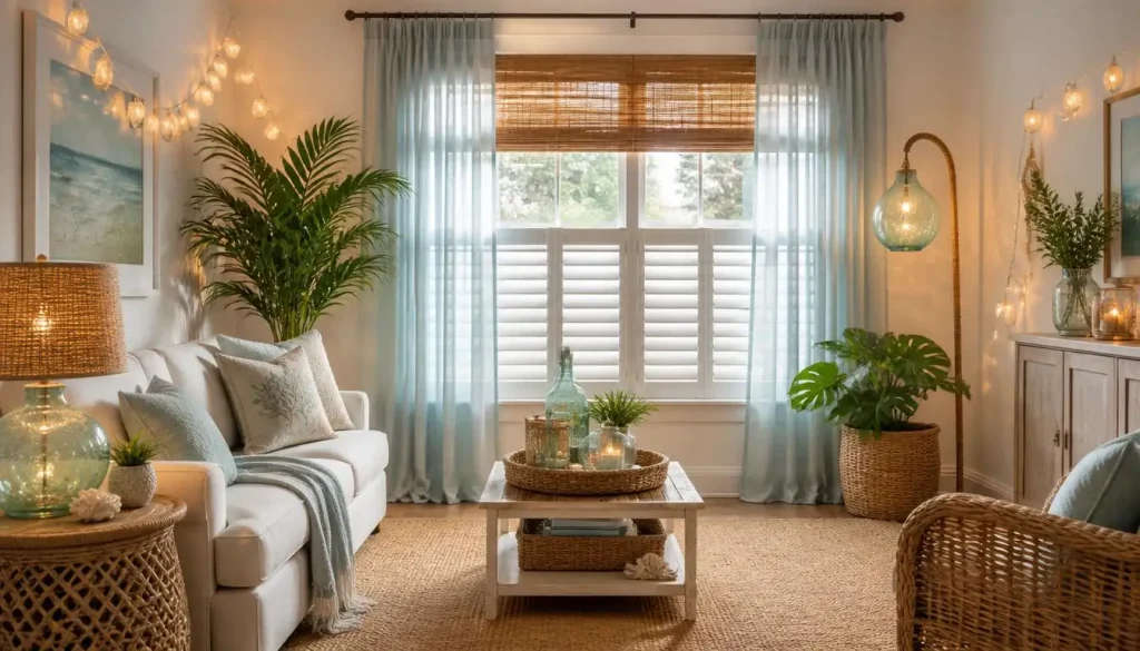 Coastal Chic Lighting and Window Treatment Ideas