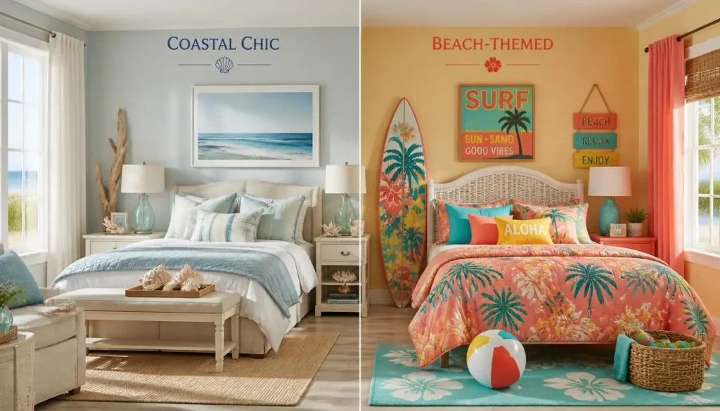 Coastal Chic vs. Beach-Themed Bedrooms