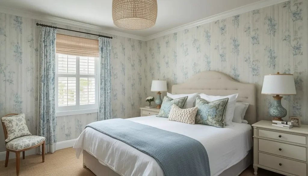 Coastal Cottage Bedroom Wallpaper