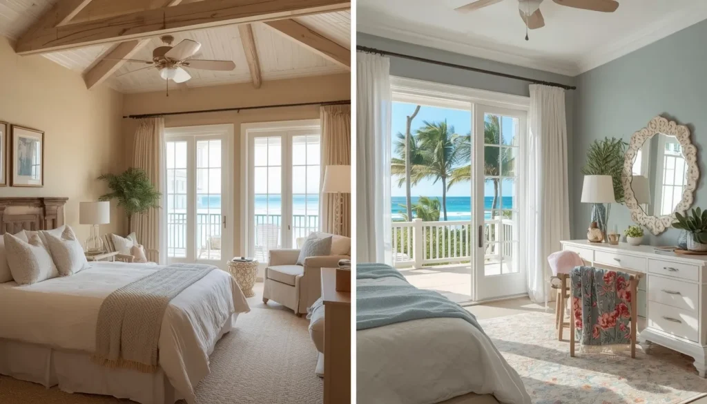 Coastal Cottage vs Beach-Themed Bedroom