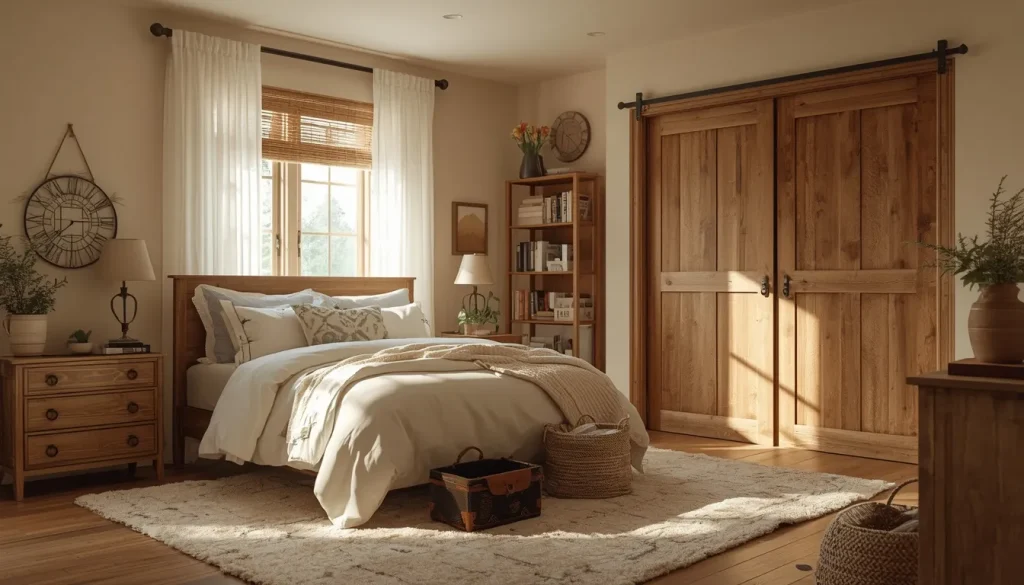 Farmhouse Bedroom Layout and Storage Ideas