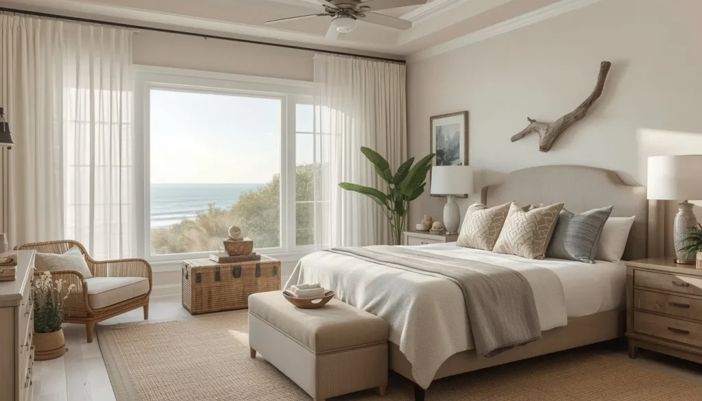 Neutral Coastal Bedroom Ideas Without Blue