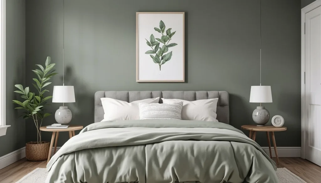 Sage Green and Gray Bedroom Decor