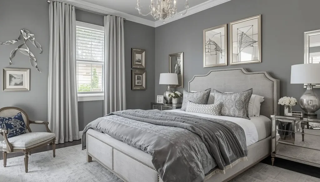 Silver and Gray Bedroom Decor