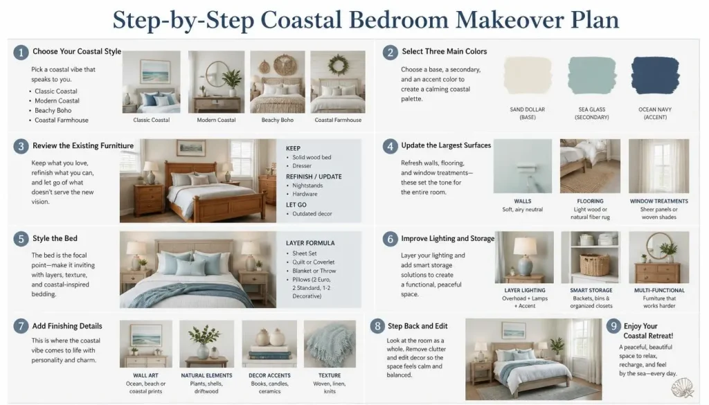 Step-by-Step Coastal Bedroom Makeover Plan