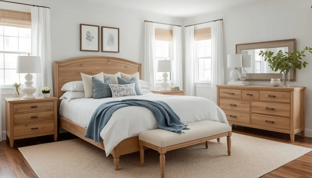 White and Natural Wood Furniture