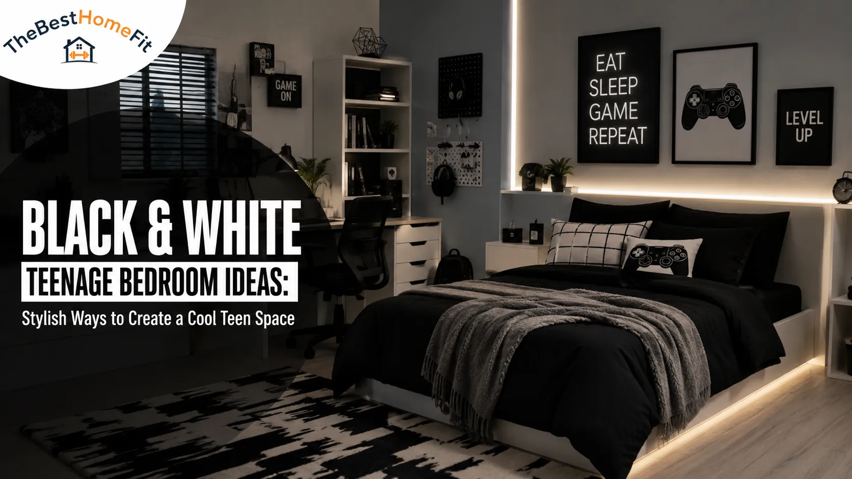 Black and White Teenage Bedroom Ideas