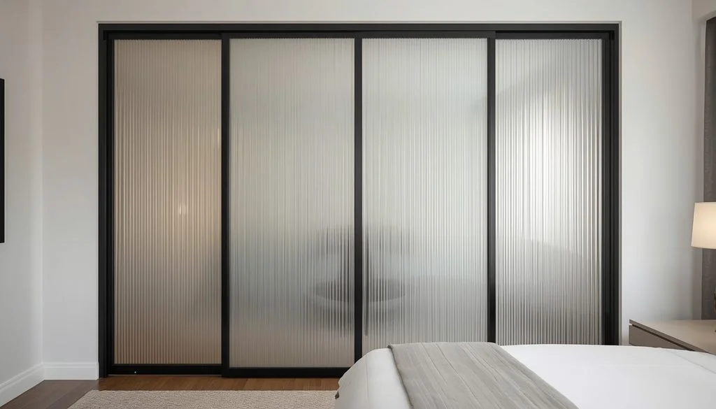 Fluted Glass Sliding Closet Doors
