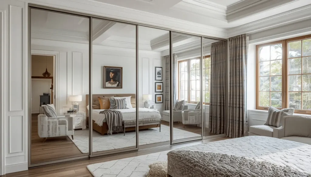 Frameless Mirrored Sliding Doors
