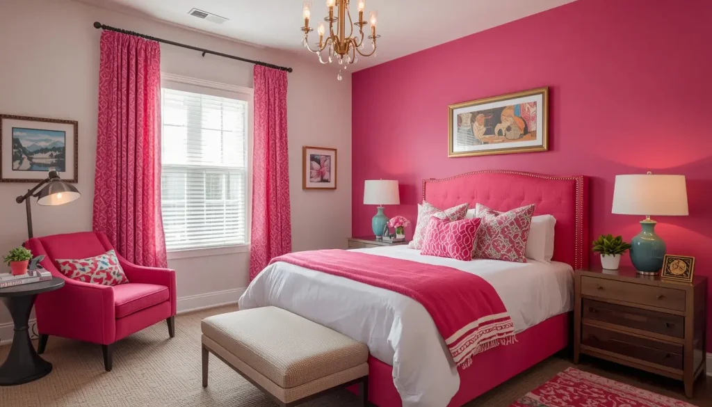 Hot Pink Accent Bedroom