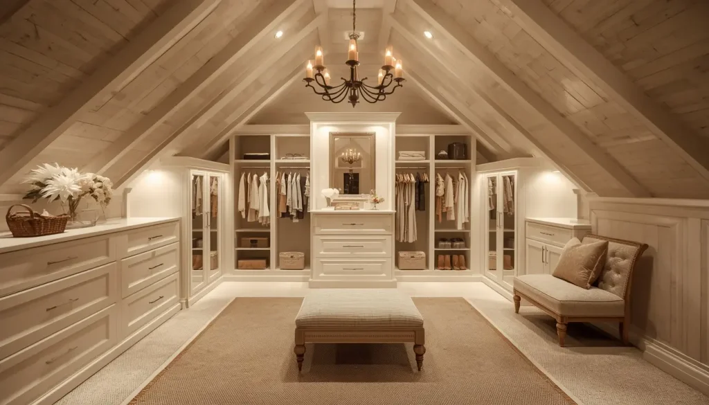 Luxury Attic Walk-In Closet