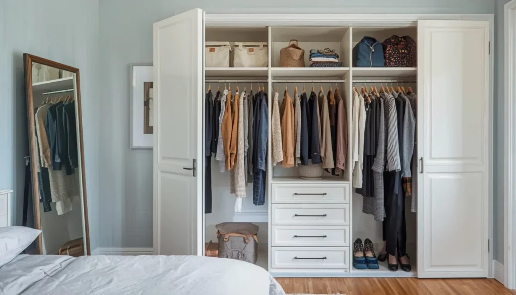 Mirror Beside the Open Closet