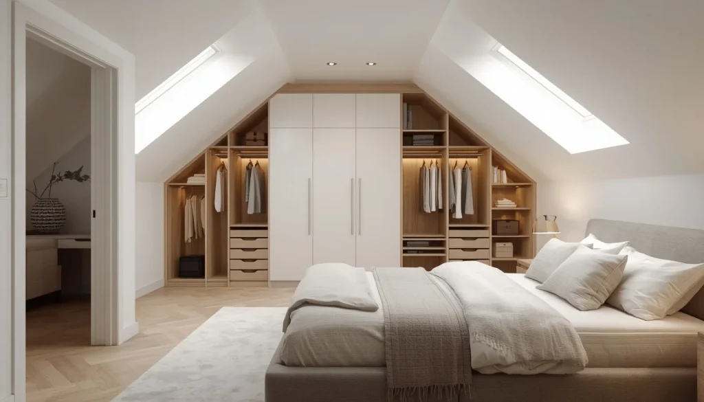 Modern Attic Bedroom Closet Design Ideas