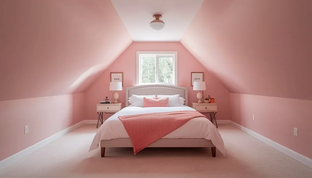 Pink Loft or Attic Bedroom