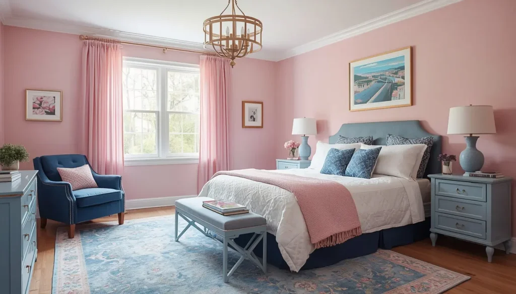 Pink and Blue Bedroom