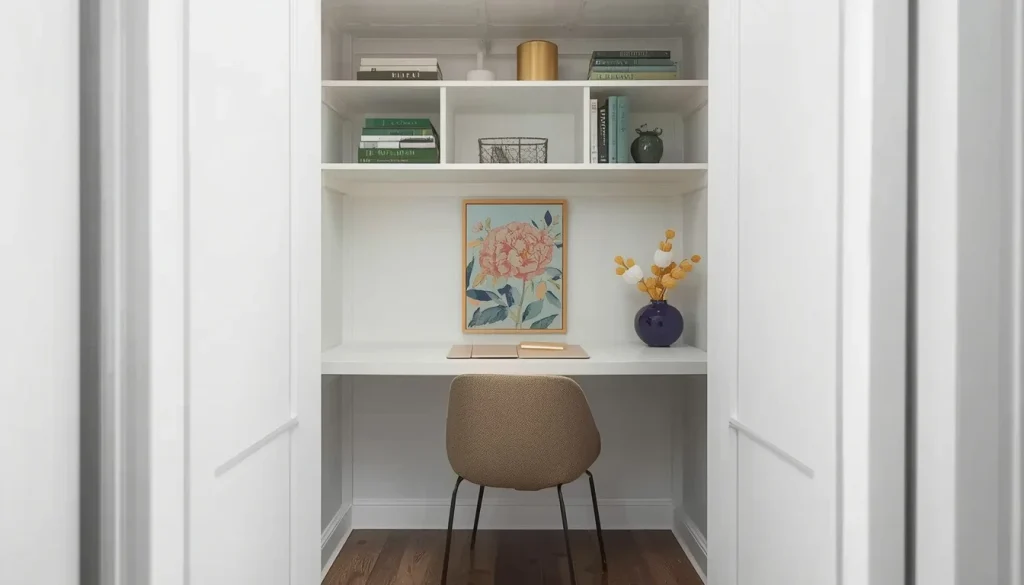 Turn a Reach-In Closet Into a Mini Office