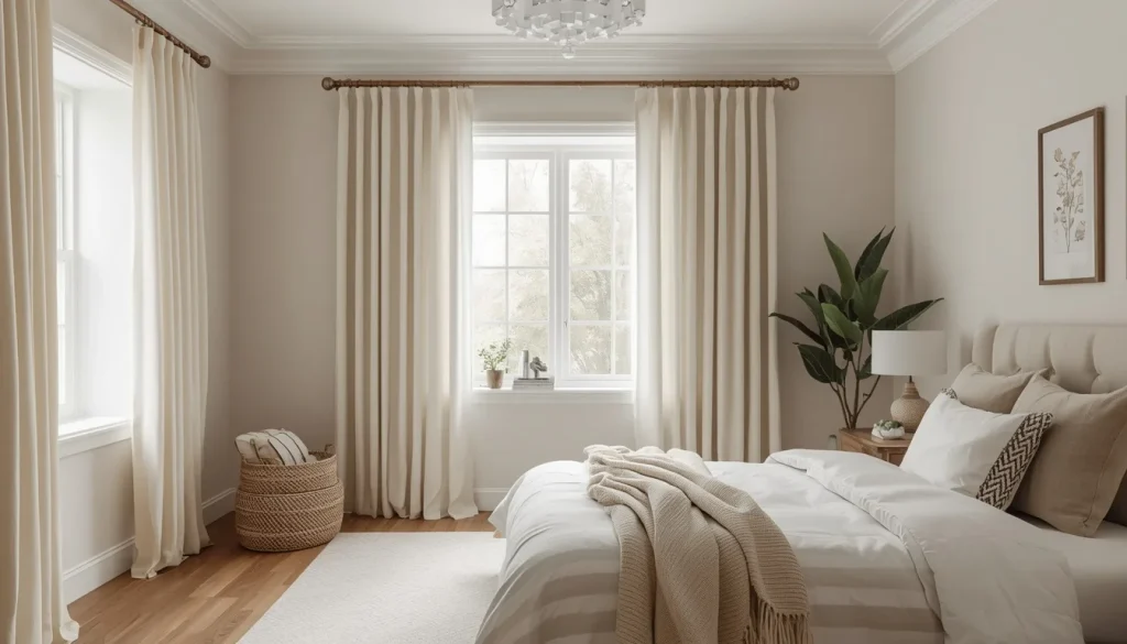 Warm Beige or Cream Closet Curtains