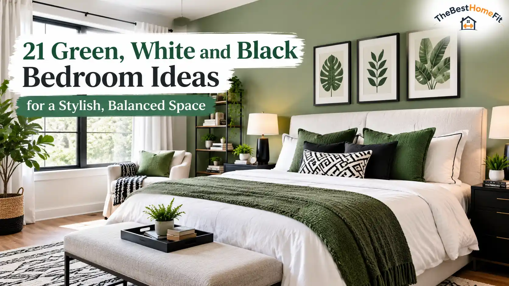 21 Green, White and Black Bedroom Ideas for a Stylish, Balanced Space