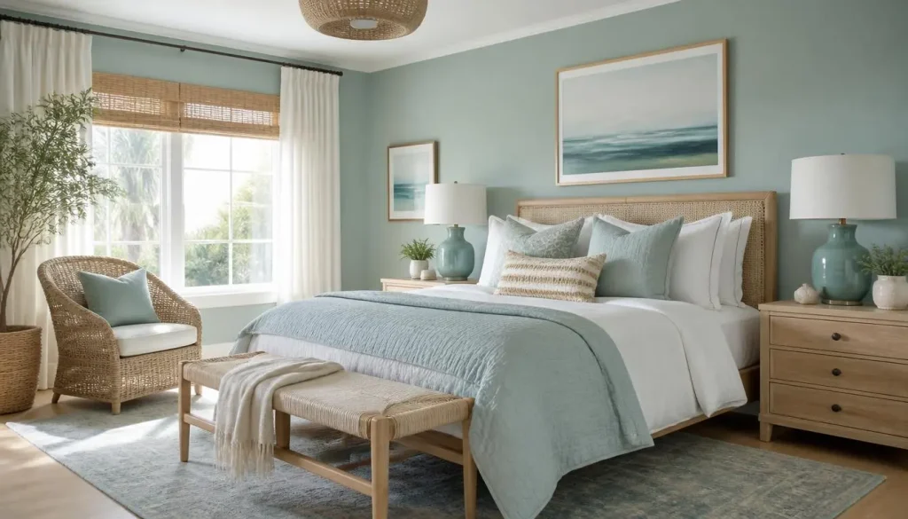 Create a Coastal Blue and Green Bedroom