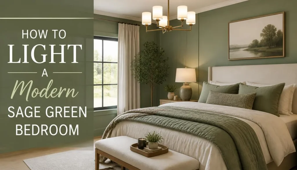 How to Light a Modern Sage Green Bedroom