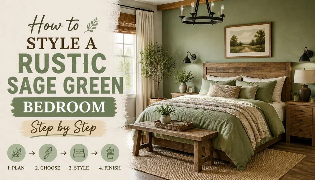 How to Style a Rustic Sage Green Bedroom Step by Step