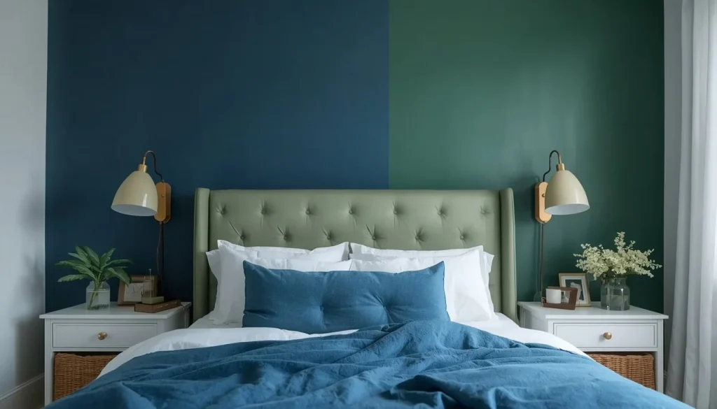 Use a Blue and Green Accent Wall